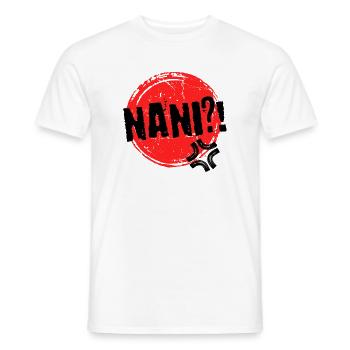 Anime Nani Manga Animation Comic Spruch Mangastyle - Männer T-Shirt - Weiß - Vorne - AI Model Male 178 dark (178cm)