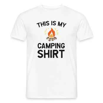 Ceci est ma chemise de camping - T-shirt homme - blanc - Devant - AI Model Male 178 dark (178cm)