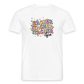 Teacher Life - Men's T-Shirt - white - Front - AI Model Male 178 dark (178cm)