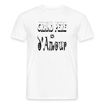 Grand Père Amour Cœur Papy - T-shirt homme - blanc - Devant - AI Model Male 178 dark (178cm)