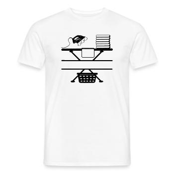 Steam iron iron paste and text banner - Men's T-Shirt - white - Front - AI Model Male 178 dark (178cm)