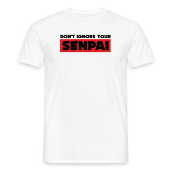 Anime Senpai Manga Statement Animation Mangastyle - Men's T-Shirt - white - Front - AI Model Male 178 dark (178cm)