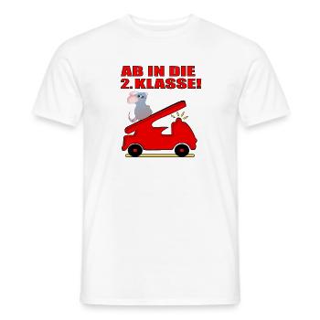 SCHULSTART - 2. Klasse Grundschule Feuerwehrauto - Männer T-Shirt - Weiß - Vorne - AI Model Male 178 dark (178cm)