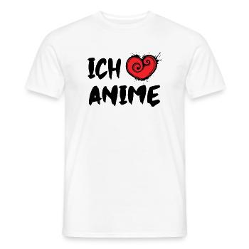 Manga Herz Statement Ich Liebe Anime Japan - Männer T-Shirt - Weiß - Vorne - AI Model Male 178 dark (178cm)