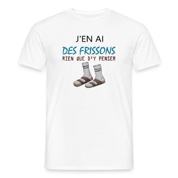 Des Frissons Socks Sandals - Men's T-Shirt - white - Front - AI Model Male 178 dark (178cm)