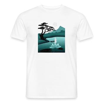 Lunar Landscape by Night with Structure - Men's T-Shirt - white - Front - AI Model Male 178 dark (178cm)