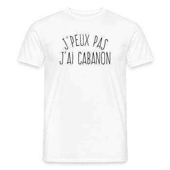 J'peux pas j'ai cabanon  - T-shirt homme - blanc - Devant - AI Model Male 178 dark (178cm)