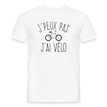 J'peux pas j'ai vélo - La vie sur 2 roues - T-shirt homme - blanc - Devant - AI Model Male 178 dark (178cm)