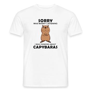 Capybara Wasserschwein Capybaras - T-shirt homme - blanc - Devant - AI Model Male 178 dark (178cm)