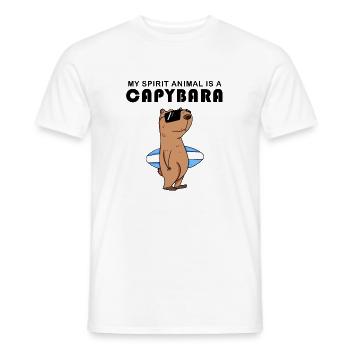 Capybara Wasserschwein Capybaras - T-shirt homme - blanc - Devant - AI Model Male 178 dark (178cm)