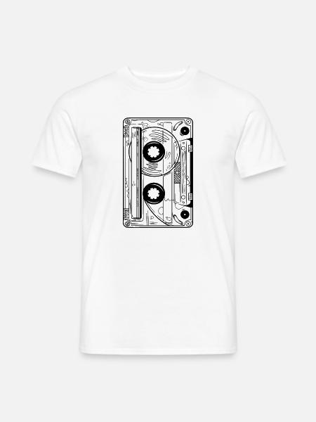Kassette 90er Party 80er Jahre Retro Musik Tape - Männer T-Shirt - Weiß