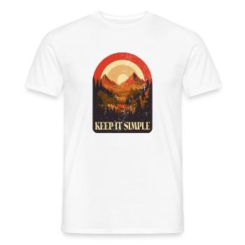 Keep It Simple Zelt Camping Natur Berge Minimalist - Männer T-Shirt - Weiß - Vorne - AI Model Male 178 dark (178cm)