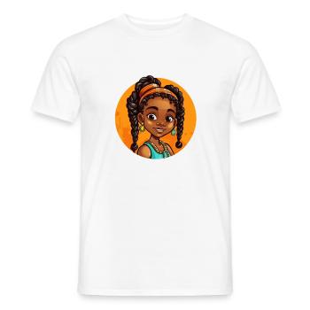 Elegant Afro-Heroine Illustration - Men's T-Shirt - white - Front - AI Model Male 178 dark (178cm)
