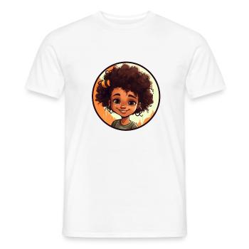 Lebendige Comic-Charakter Illustration - Männer T-Shirt - Weiß - Vorne - AI Model Male 178 dark (178cm)