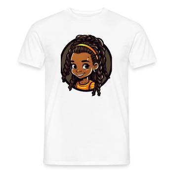 Vivid Child Portrait Illustration - Men's T-Shirt - white - Front - AI Model Male 178 dark (178cm)