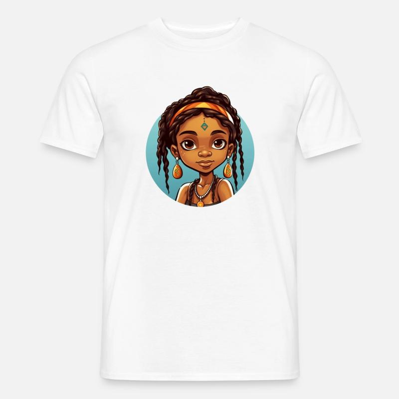 Afro Schwarz Kind Junge Mädchen Ethno Geschenkidee - Männer T-Shirt - Weiß