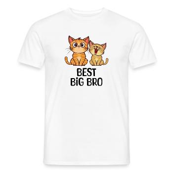 Chat Big Brother Déclaration Bro Frère Amour - T-shirt homme - blanc - Devant - AI Model Male 178 dark (178cm)