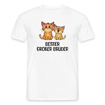 Großer Bruder Katze Statement Geschwisterliebe - Männer T-Shirt - Weiß - Vorne - AI Model Male 178 dark (178cm)