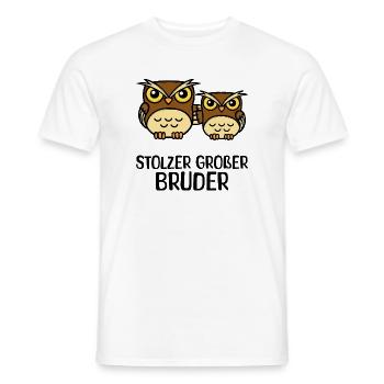 Großer Bruder Statement Eule Geschwisterliebe - Männer T-Shirt - Weiß - Vorne - AI Model Male 178 dark (178cm)