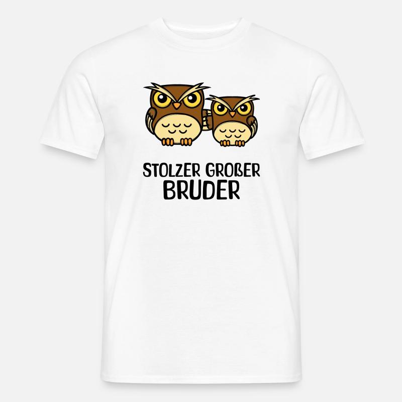 Großer Bruder Statement Eule Geschwisterliebe - Männer T-Shirt - Weiß