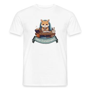 Heroes please enroll here – RPG Design - Men's T-Shirt - white - Front - AI Model Male 178 dark (178cm)