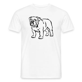 Bouledogue anglais - T-shirt homme - blanc - Devant - AI Model Male 178 dark (178cm)