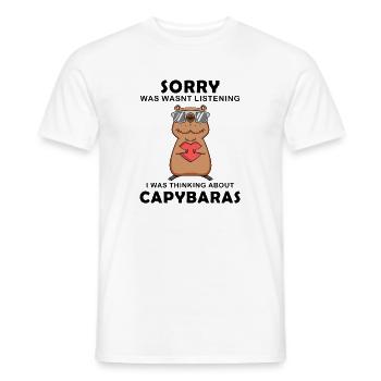 Capybara Wasserschwein Capybaras - T-shirt homme - blanc - Devant - AI Model Male 178 dark (178cm)