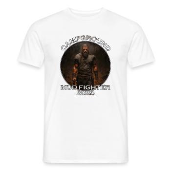 Festival Mud Fighter 2023 Campground T-Shirt - Men's T-Shirt - white - Front - AI Model Male 178 dark (178cm)
