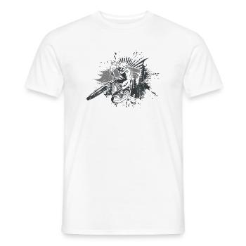 Art éclaboussé de Grunge BMX Rider - T-shirt homme - blanc - Devant - AI Model Male 178 dark (178cm)