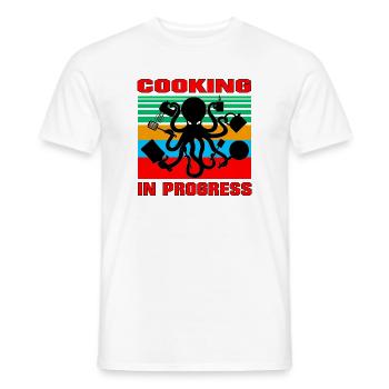 Oktopus Koch - Männer T-Shirt - Weiß - Vorne - AI Model Male 178 dark (178cm)