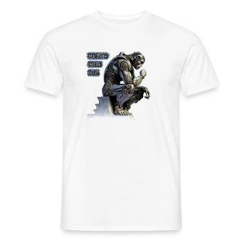 Cogito 02 – Cyborg-Denker Cogito Ergo Sum - Männer T-Shirt - Weiß - Vorne - AI Model Male 178 dark (178cm)