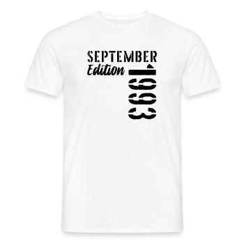 33. Geburtstag September 1993 - 33 Jahre alt - Männer T-Shirt - Weiß - Vorne - AI Model Male 178 dark (178cm)