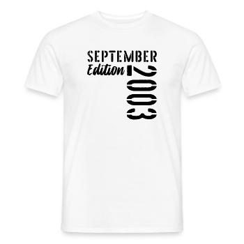 23. Geburtstag September 2003 - 23 Jahre alt - Männer T-Shirt - Weiß - Vorne - AI Model Male 178 dark (178cm)