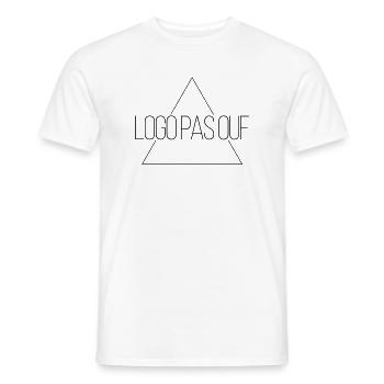 Logo pas ouf - Mais rigolo - T-shirt homme - blanc - Devant - AI Model Male 178 dark (178cm)