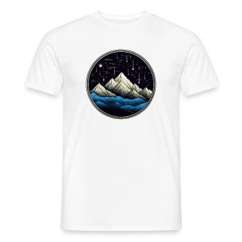 Starry Mountain Comet 01 - Men's T-Shirt - white - Front - AI Model Male 178 dark (178cm)