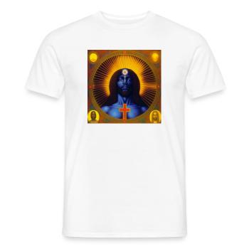 Jésus noir 02 - T-shirt homme - blanc - Devant - AI Model Male 178 dark (178cm)