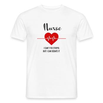 Nurse - Männer T-Shirt - Weiß - Vorne - AI Model Male 178 dark (178cm)