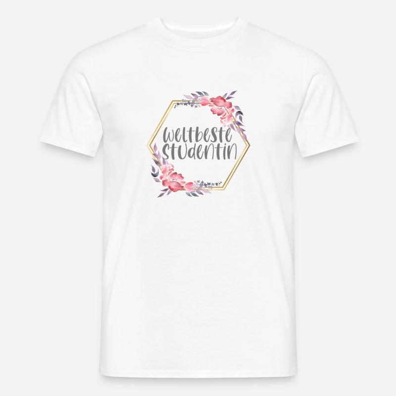 Studentin Studium Mädchen Lernen Geschenk - Männer T-Shirt - Weiß