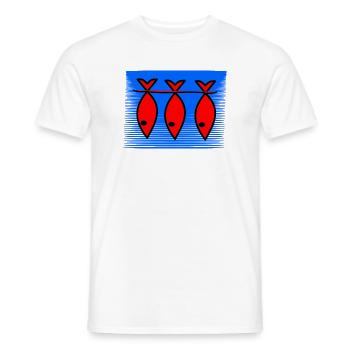 POISSON. POISSON D'AVRIL. VACANCES. ETE. HUMOUR - T-shirt homme - blanc - Devant - AI Model Male 178 dark (178cm)