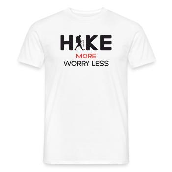 Hike More Worry Less - Hiking Gift - Men's T-Shirt - white - Front - AI Model Male 178 dark (178cm)