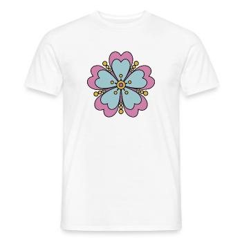 Cute Funky Hippie Boho Flower - Men's T-Shirt - white - Front - AI Model Male 178 dark (178cm)