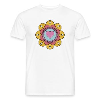 Cute Funky Hippie Boho Flower - Men's T-Shirt - white - Front - AI Model Male 178 dark (178cm)