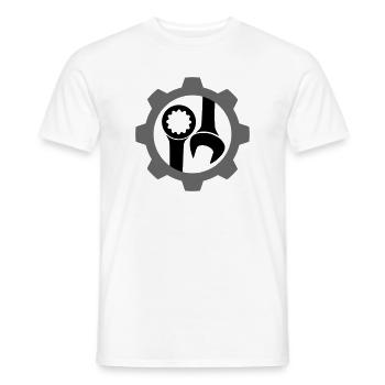 Gear / gear wheel and wrench - Men's T-Shirt - white - Front - AI Model Male 178 dark (178cm)