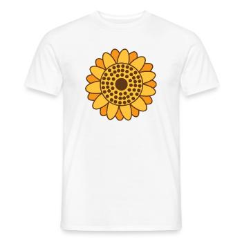 Sunflower - Large Yellow Orange Sunflower - Men's T-Shirt - white - Front - AI Model Male 178 dark (178cm)
