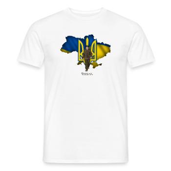 Ukraine Umriss Dreizack Selenskyj - Männer T-Shirt - Weiß - Vorne - AI Model Male 178 dark (178cm)