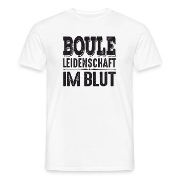 Boule Leidenschaft im Blut Spruch für Bouler - Männer T-Shirt - Weiß - Vorne - AI Model Male 178 dark (178cm)