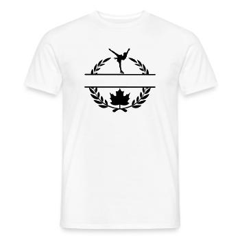 Couronne de laurier de patinage artistique à la feuille d’érable du Canada - T-shirt homme - blanc - Devant - AI Model Male 178 dark (178cm)
