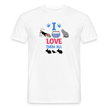Animaux de compagnie Déclaration Chien Chat Rat Bunny Aquarium - T-shirt homme - blanc - Devant - AI Model Male 178 dark (178cm)