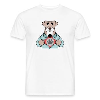 Animal préféré: Chien, peluche, animaux domestiques, animal de compagnie - T-shirt homme - blanc - Devant - AI Model Male 178 dark (178cm)