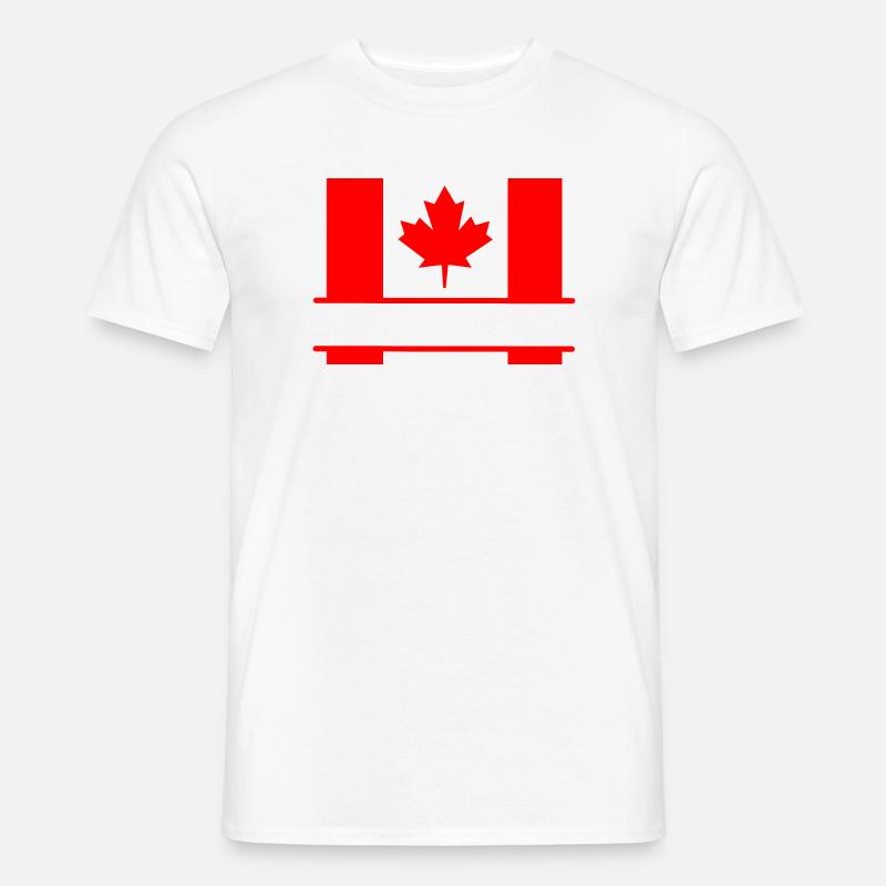 Drapeau du Canada avec un espace de la feuille d’érable pour le texte - T-shirt homme - blanc
